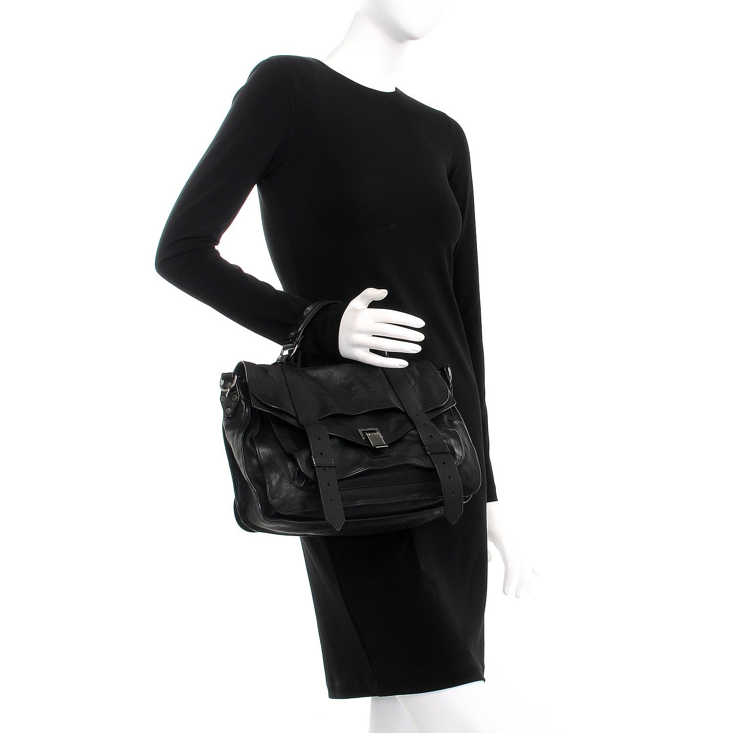 Proenza Schouler Lambskin Medium PS1 Satchel Black 3 of 10