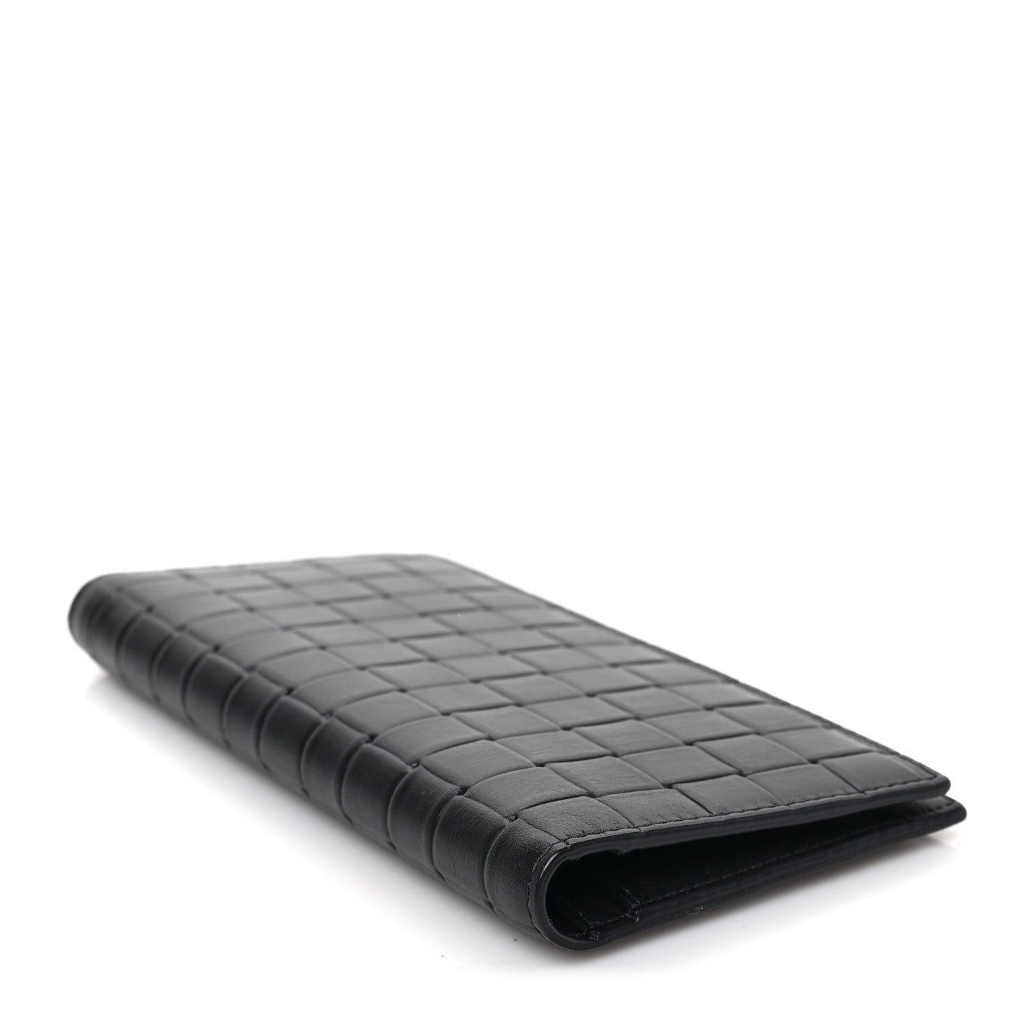 Bottega Veneta Calfskin Grid Continental Wallet Black 4 of 6