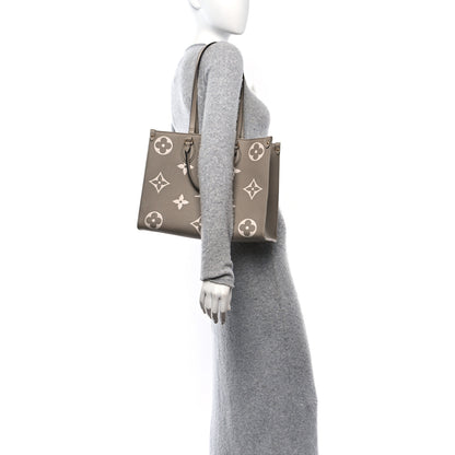 Louis Vuitton Empreinte Monogram Giant Onthego MM Tourterelle Creme 2 of 11