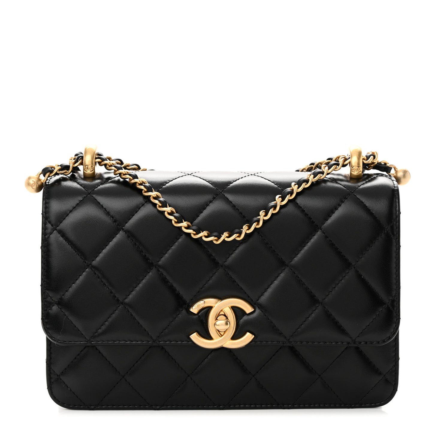 Calfskin Quilted Perfect Fit Flap Black