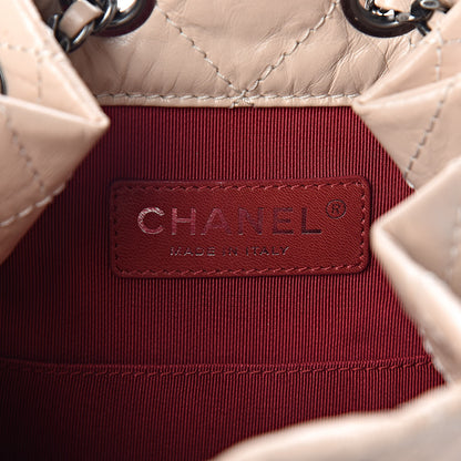 Chanel Aged Calfskin Quilted Small Gabrielle Backpack Beige Black 6 of 11