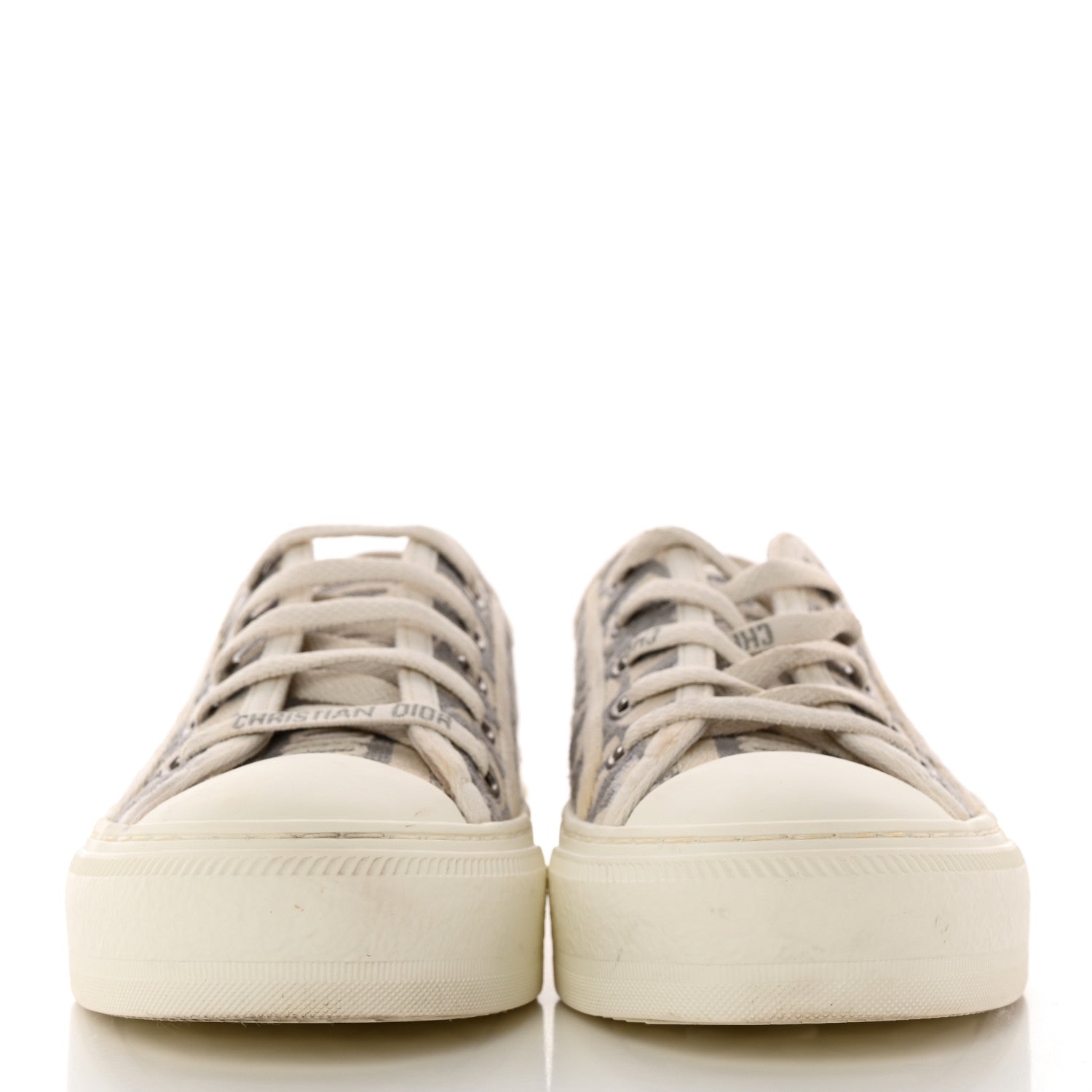 Christian Dior Canvas Oblique Walk'N'Dior Low Top Sneakers 35.5 Stone Grey 2 of 13