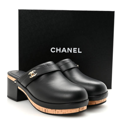 Chanel Calfskin CC Turn Lock Clogs 41 Black 9 of 9