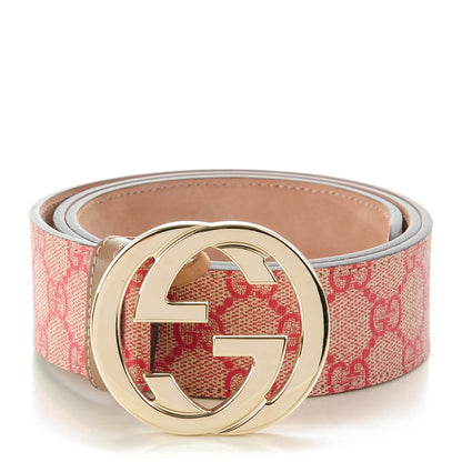 Gucci GG Plus Monogram Interlocking G Belt 85 34 Red 1 of 6