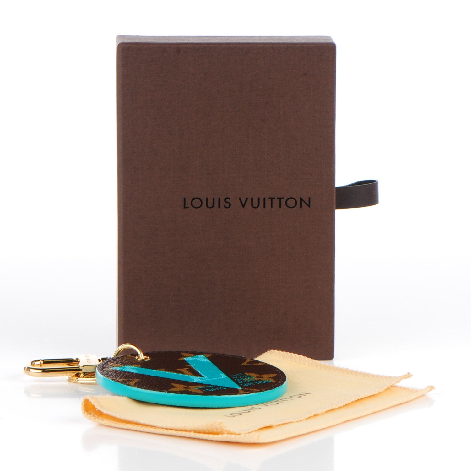 Louis Vuitton Monogram Illustre V Bag Charm Key Ring Turquoise 5 of 5