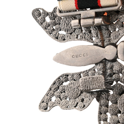 Gucci Jacquard Crystal Stripe Butterfly Belt 100 40 White 4 of 4