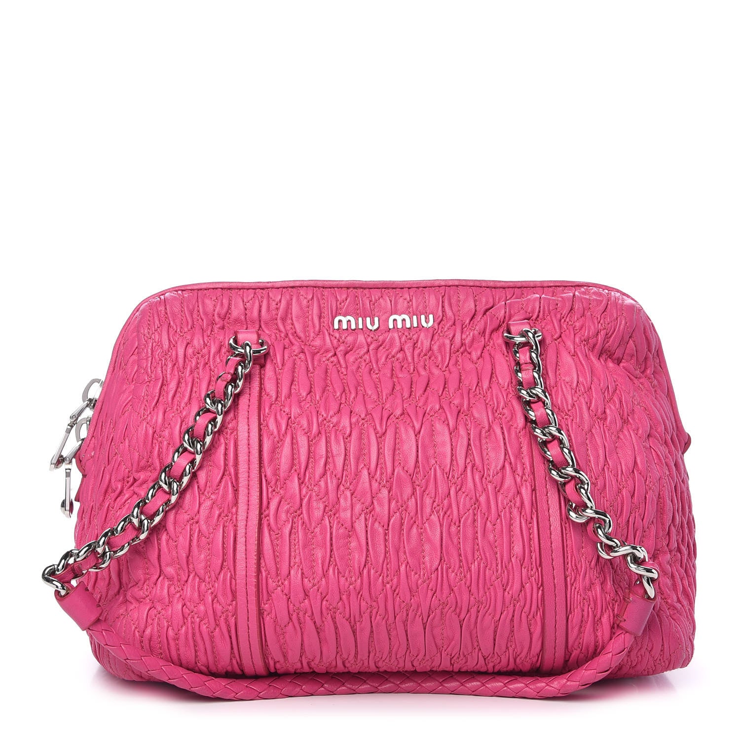 Miu Miu Nappa Matelasse Shoulder Bag Fuxia 1 of 10