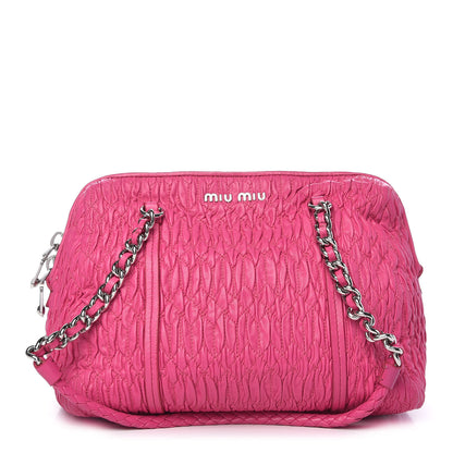 Miu Miu Nappa Matelasse Shoulder Bag Fuxia 1 of 10