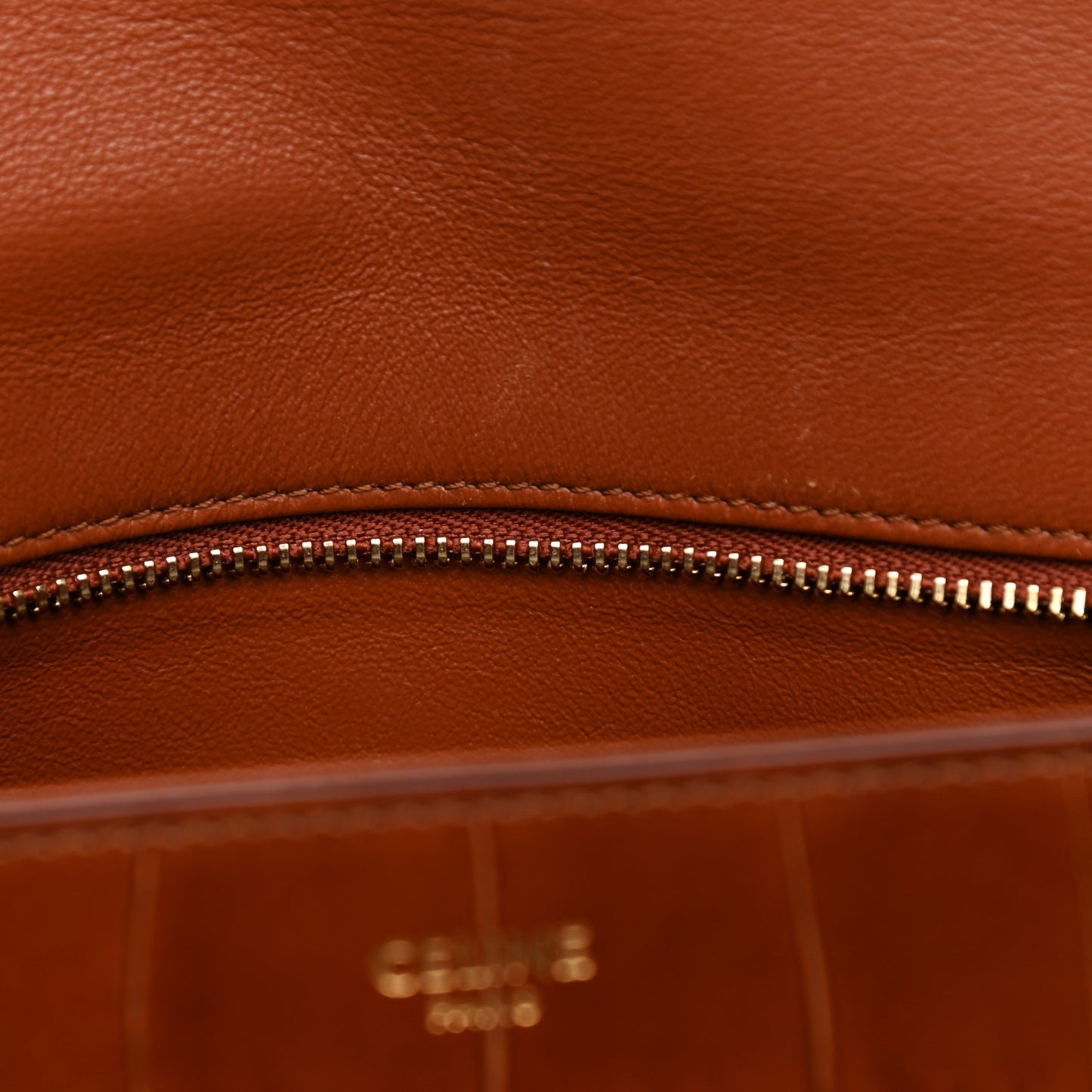 Calfskin Crocodile Embossed Medium Tassel Bag Tan