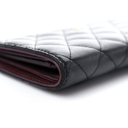Chanel Lambskin Quilted Yen Wallet Black 9 of 13