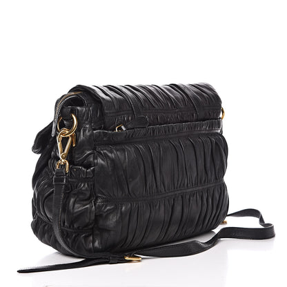Prada Nappa Gaufre Messenger Tote Black 3 of 15