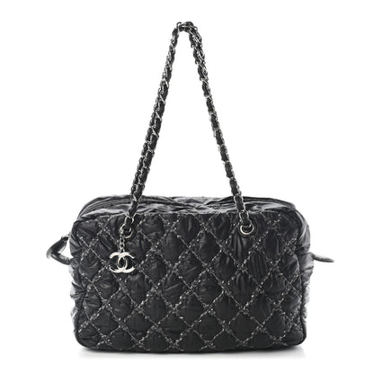 Chanel Nylon Quilted Tweed Stitch Bubble Camera Case Black 1 of 10
