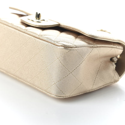 Chanel Metallic Lambskin Quilted Mini Rectangular Flap Gold 7 of 10