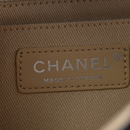 Chanel Canvas Quilted CC Cruise East West Flap Clutch Navy Blue 6 of 12