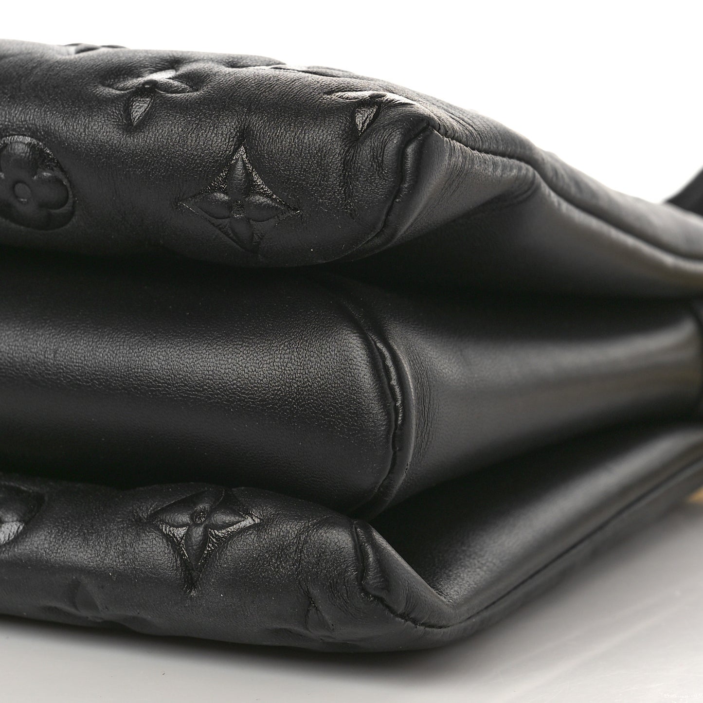 Lambskin Embossed Monogram Coussin MM Black