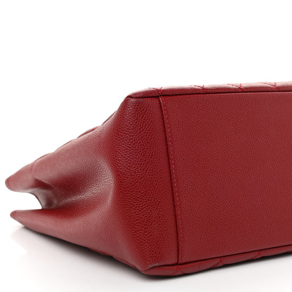 Chanel Caviar Quilted Grand Shopping Tote GST Red 8 of 10