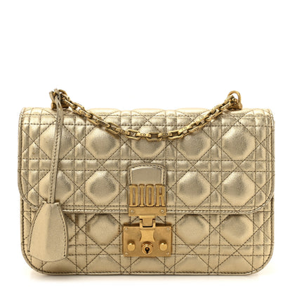 Christian Dior Metallic Lambskin Cannage Large Dioraddict Flap Bag Gold 1 of 10