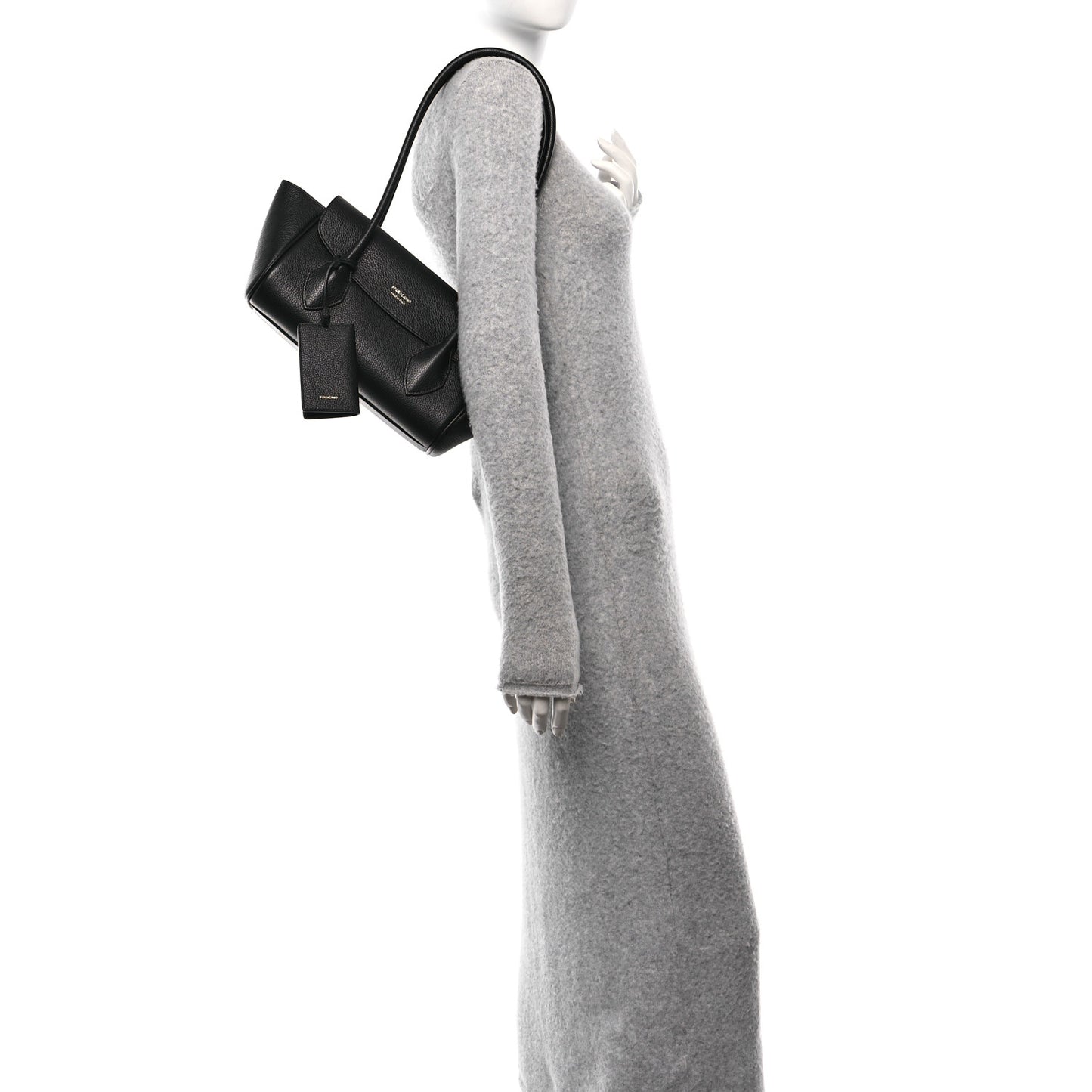 Hammered Calfskin Small Firenze East West Tote Bag Black