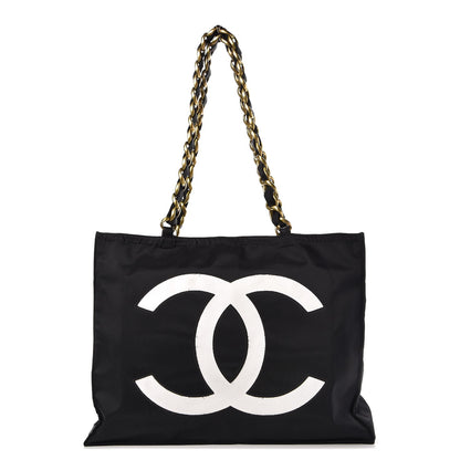 Chanel Canvas Chain Jumbo CC Tote Black 1 of 11