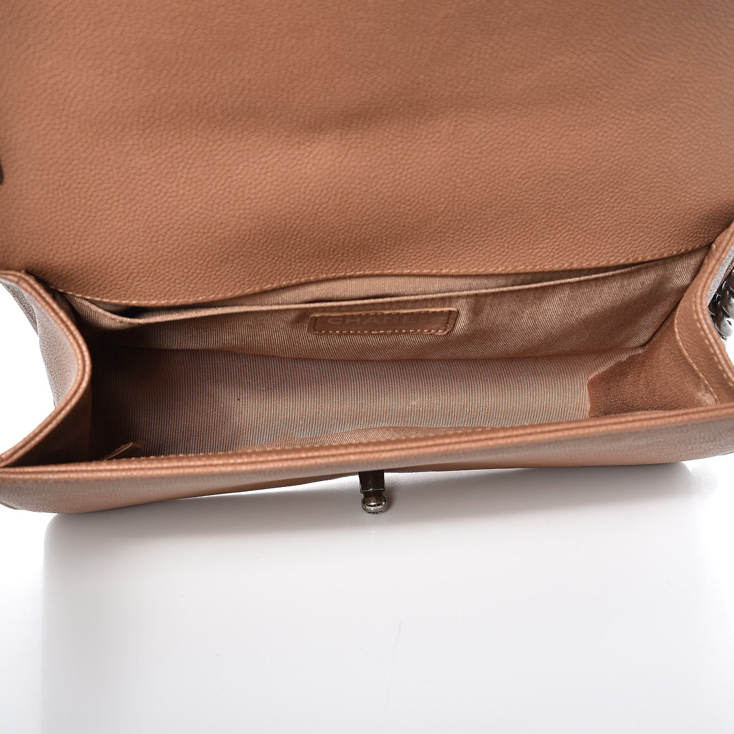 Caviar Quilted Medium Boy Flap Camel