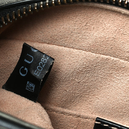 Gucci Calfskin Matelasse Mini GG Marmont Chain Shoulder Bag Black 6 of 12