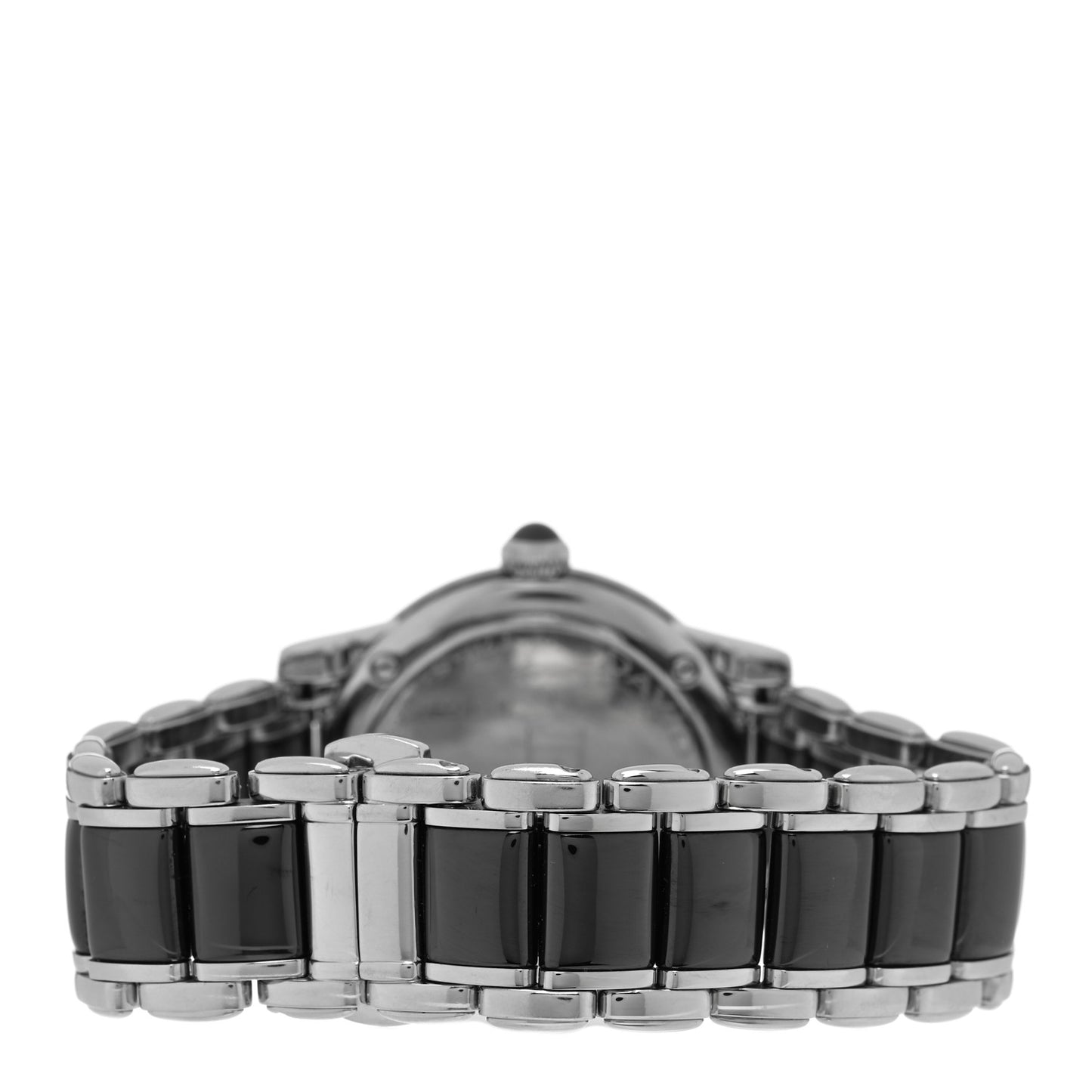 Stainless Steel Ceramic Diamond Bezel 30mm Classic Quartz Watch Black