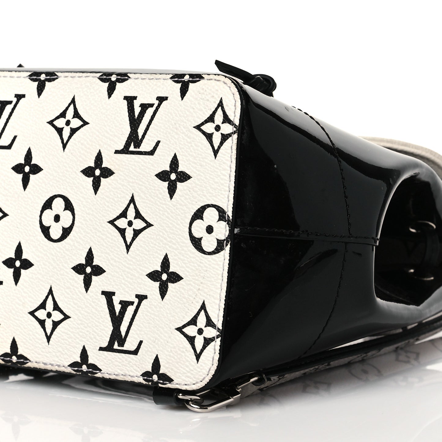 Patent Monogram Hot Springs Backpack Black White