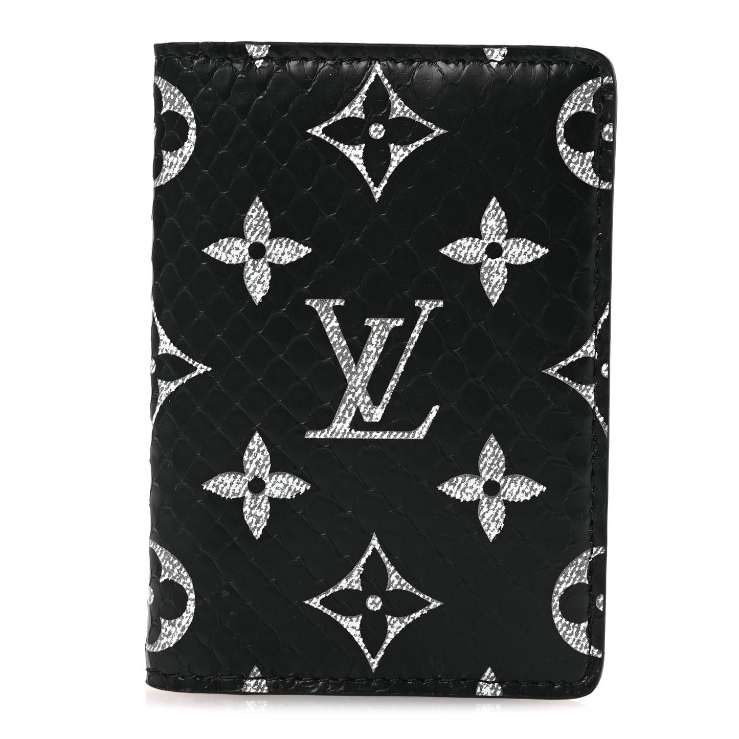 Snakeskin Monogram Carbone Pocket Organizer NM Black