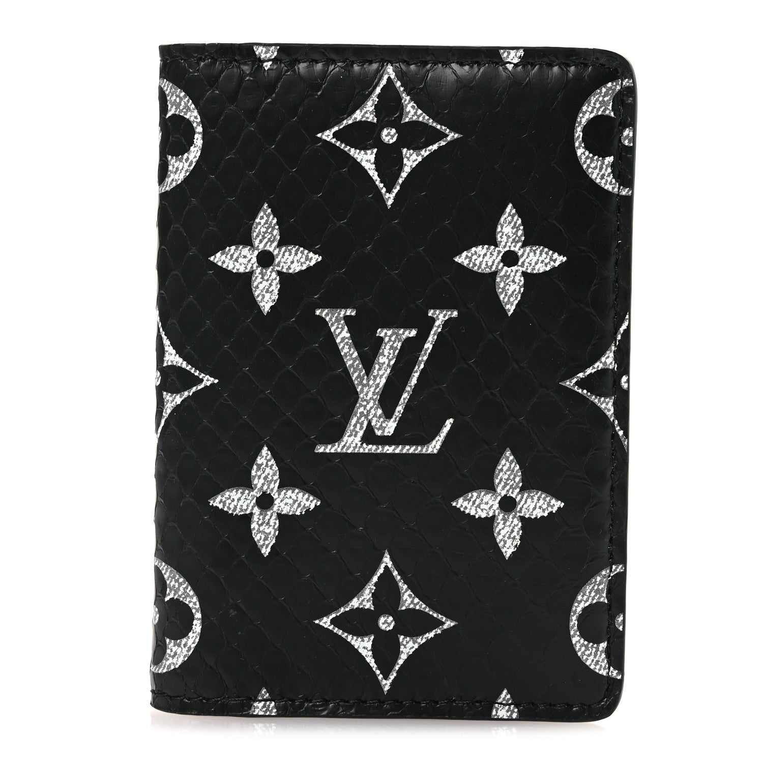 Louis Vuitton Snakeskin Monogram Carbone Pocket Organizer NM Black 1 of 6