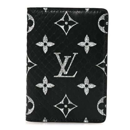Louis Vuitton Snakeskin Monogram Carbone Pocket Organizer NM Black 1 of 6