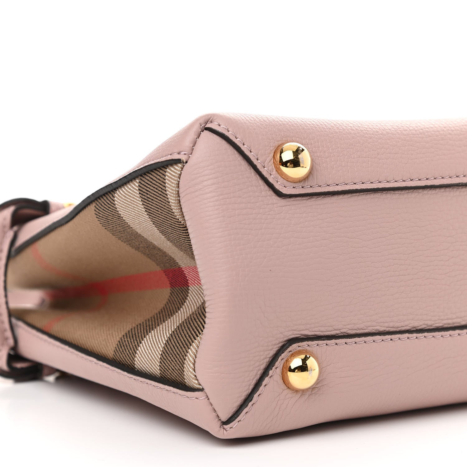 Burberry Grainy Calfskin House Check Small Banner Tote Pale Orchid 5 of 13