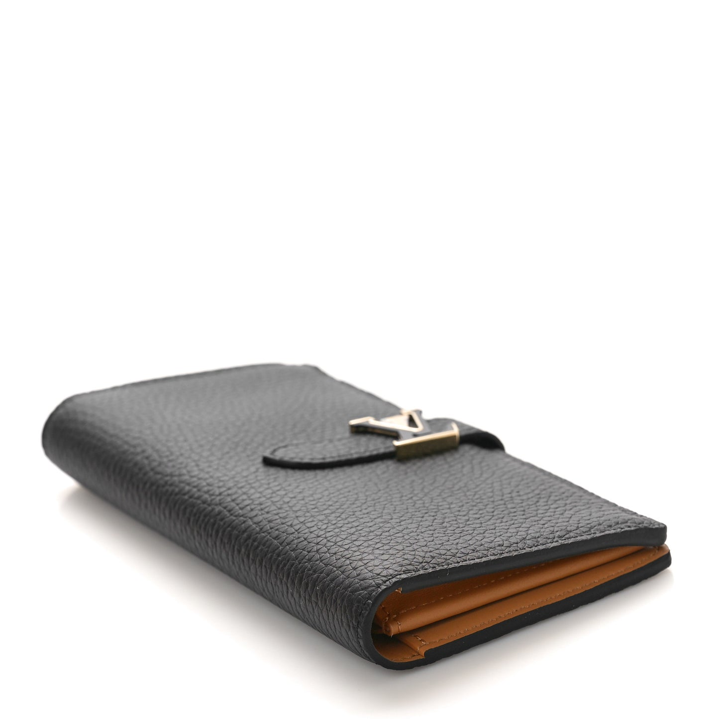 Taurillon LV Vertical Capucines Wallet Black Arizona