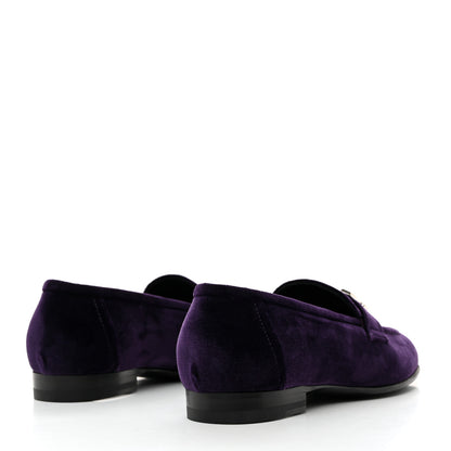 Hermes Velvet Womens Paris Loafers 36 Violet Fonce 4 of 9