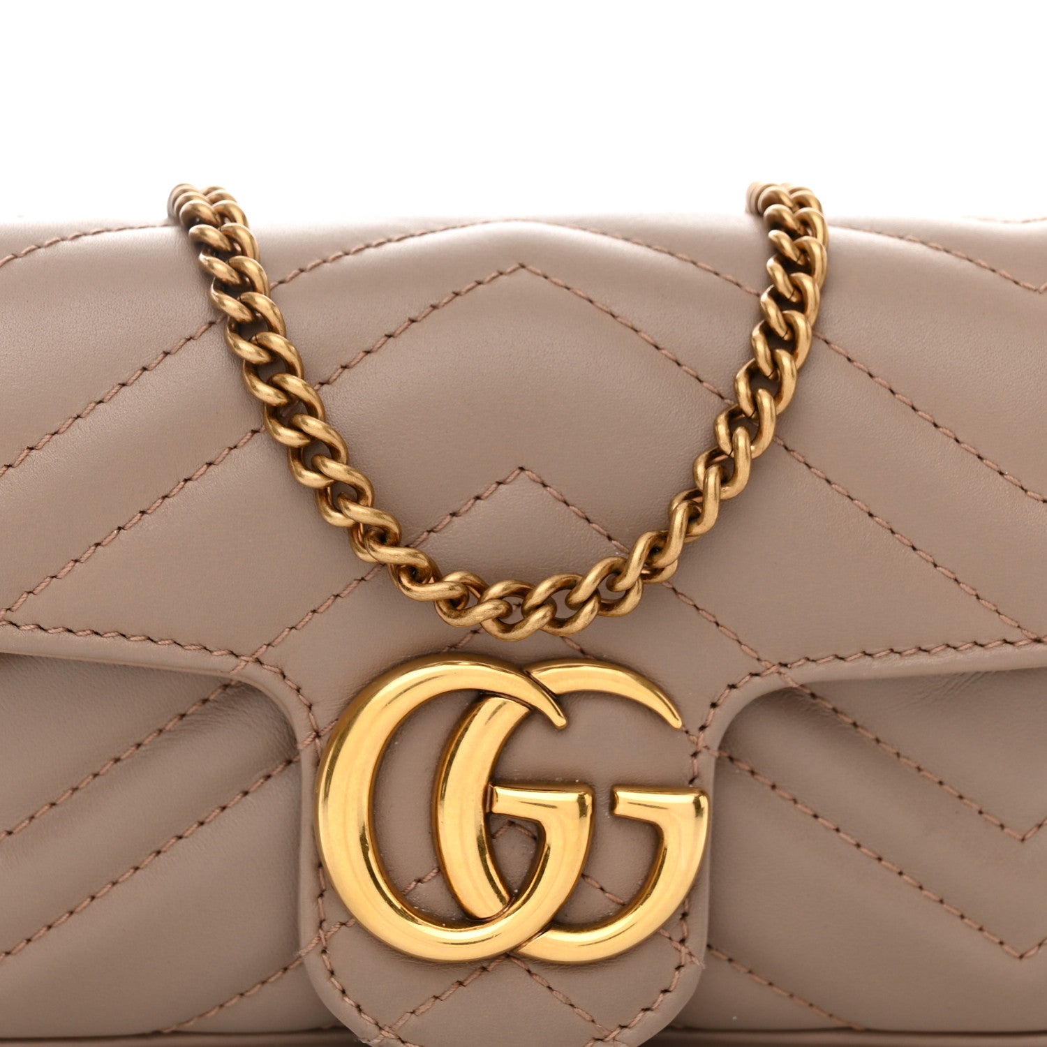 Gucci Calfskin Matelasse Super Mini GG Marmont Shoulder Bag Porcelain Rose 8 of 11