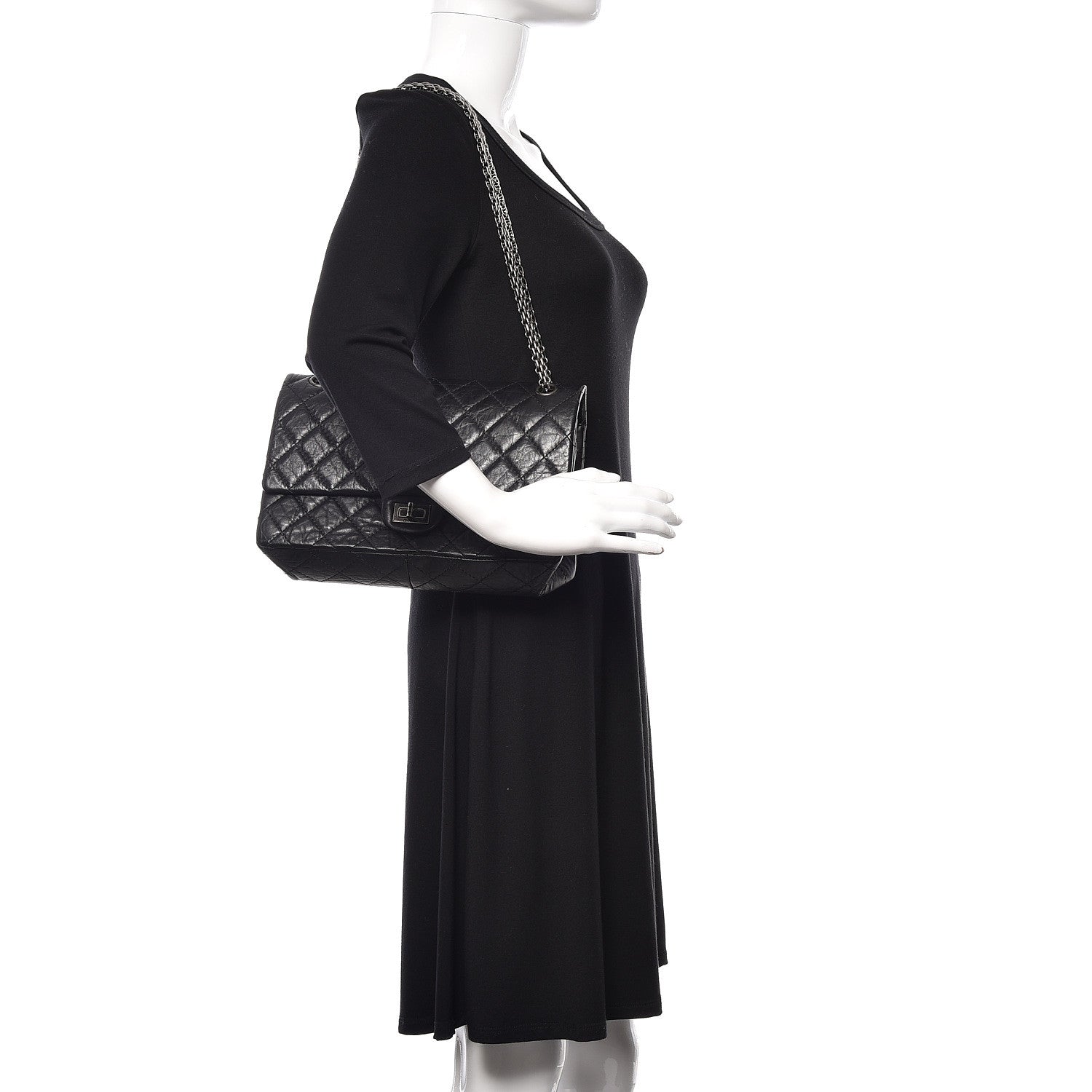 Chanel Aged Calfskin Quilted 2.55 Reissue 226 Flap Black 2 of 10