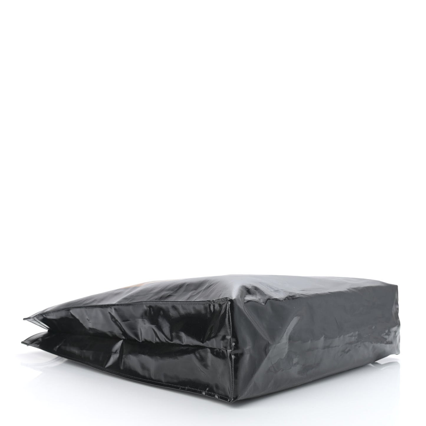 Patent Canvas Frame Logo Vertical Tote Black Crop