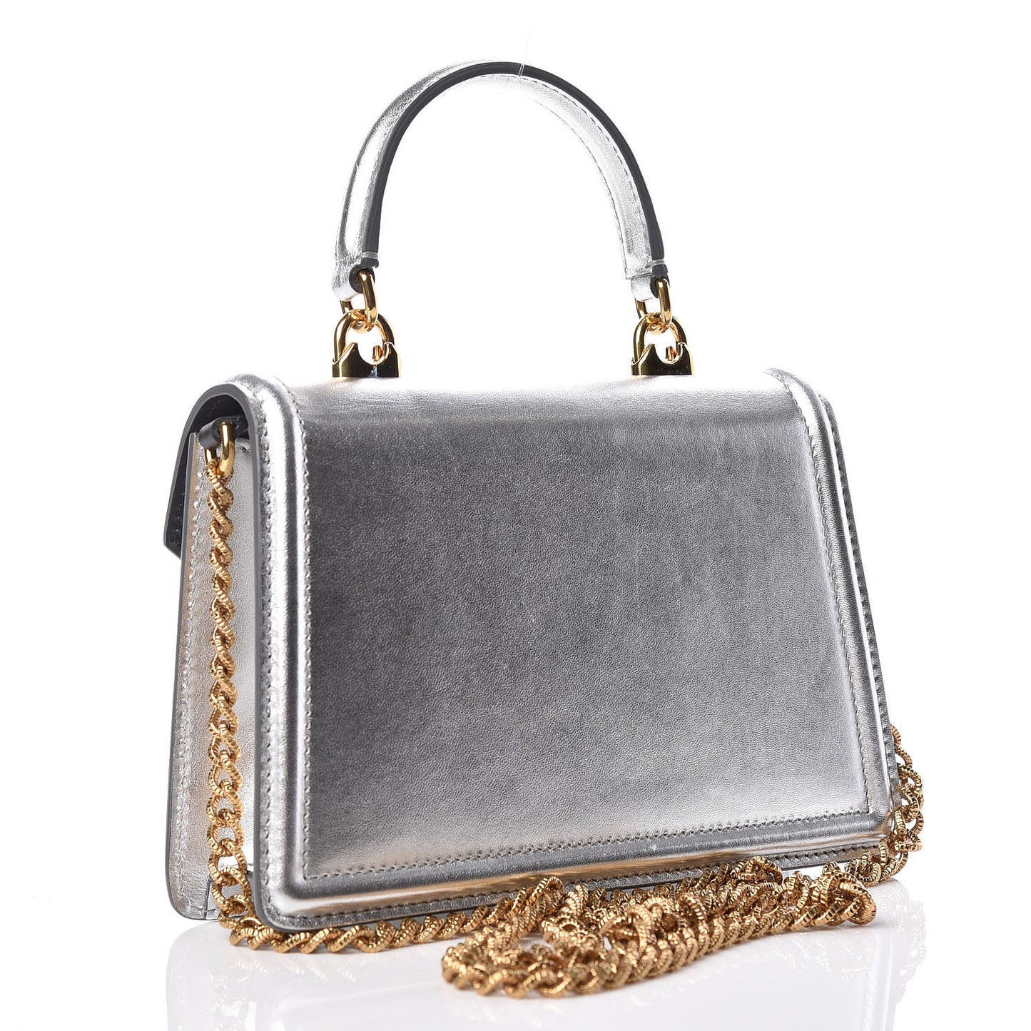 Smooth Calfskin Devotion Envelope Top Handle Bag Silver