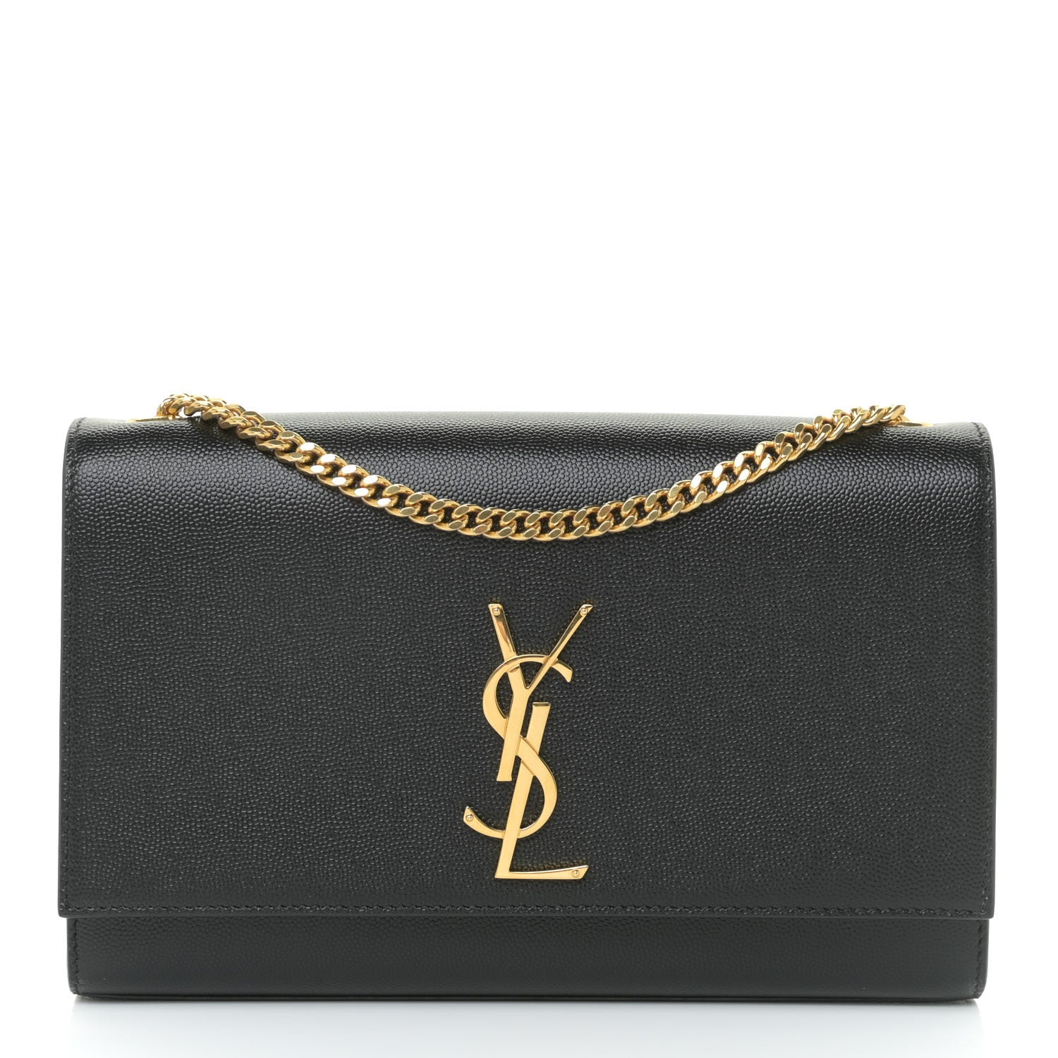 Saint Laurent Grain De Poudre Medium Classic Monogram Kate Satchel Black 1 of 12