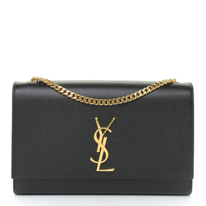 Saint Laurent Grain De Poudre Medium Classic Monogram Kate Satchel Black 1 of 12