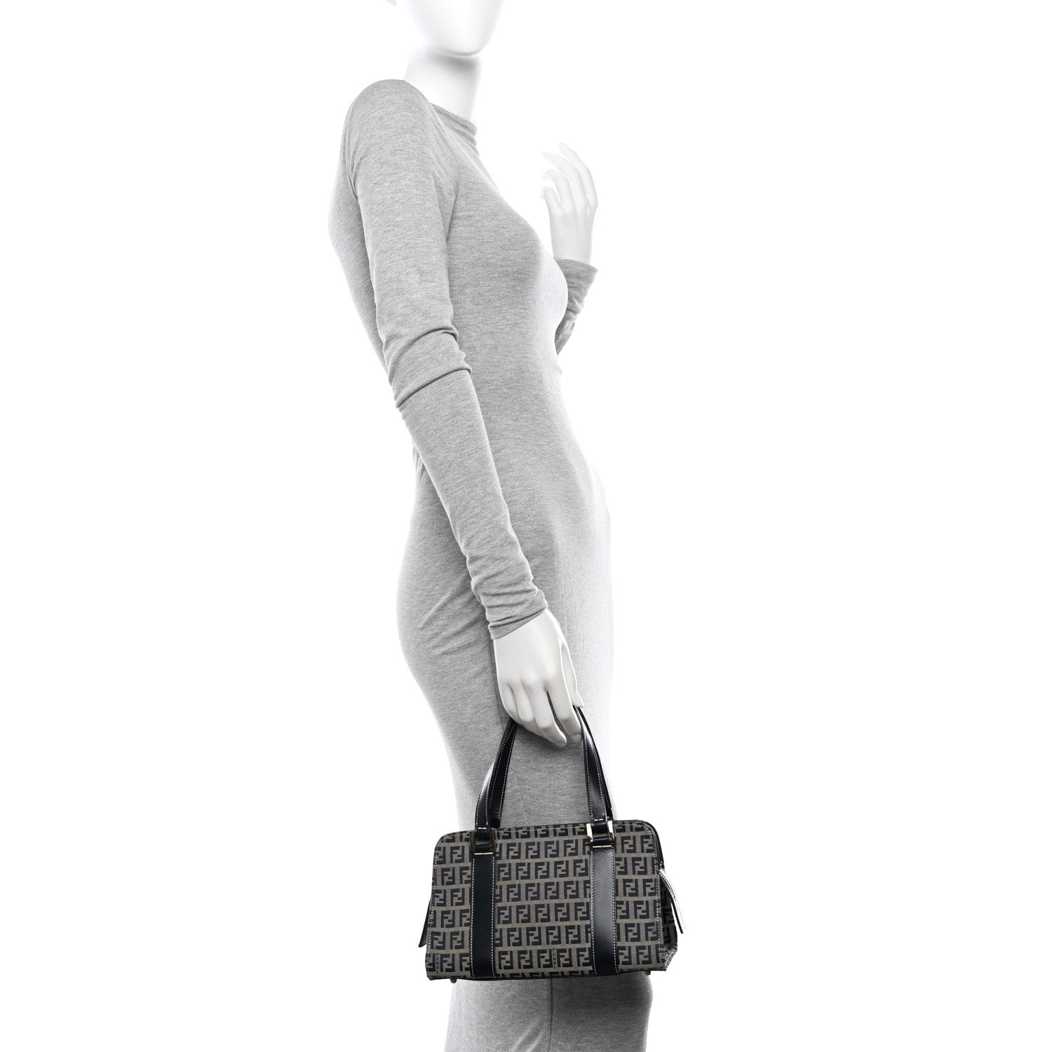 Fendi Zucca Boston Navy 2 of 10