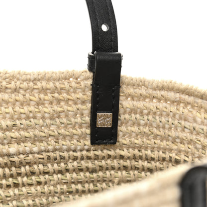 Loewe Textile Calfskin Small Square Basket Tote Bag Tan Black 8 of 11