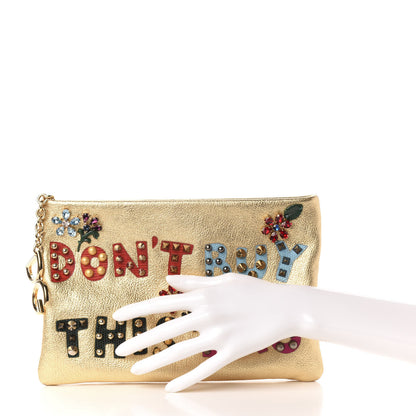 Dolce & Gabbana Metallic Calfskin Cleo Dont Buy This Bag Clutch Gold 2 of 8