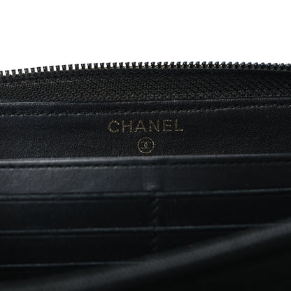 Chanel Caviar Quilted Boy Long Zip Around Wallet Black 6 of 10