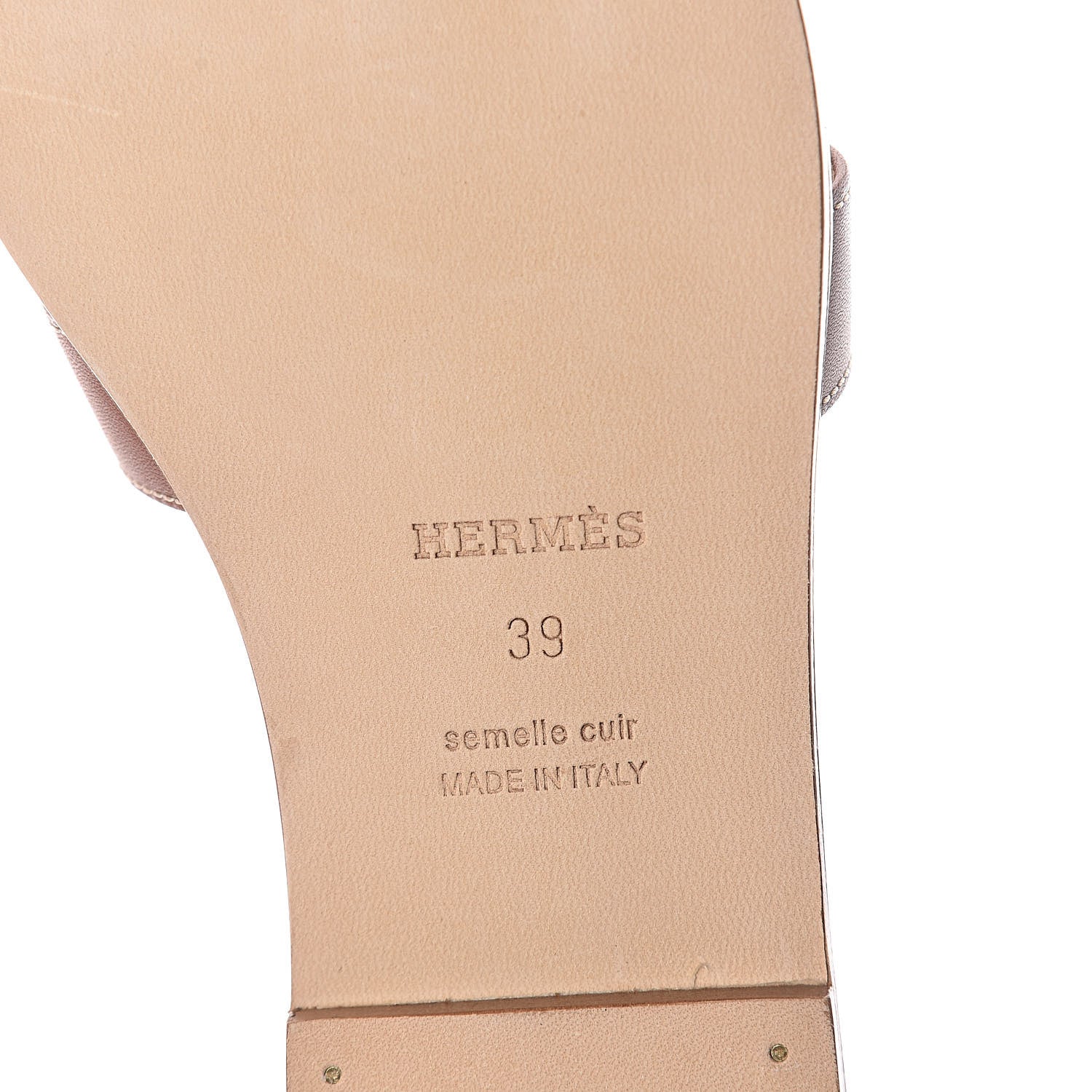 Hermes Box Calfskin Oran Sandals 39 Gold 6 of 8