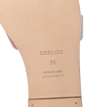Hermes Box Calfskin Oran Sandals 39 Gold 6 of 8