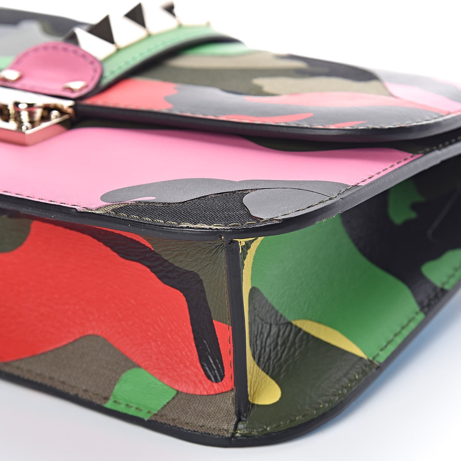 Valentino Garavani Nappa Canvas Camouflage Medium Glam Lock Rockstud Flap Multicolor 12 of 14