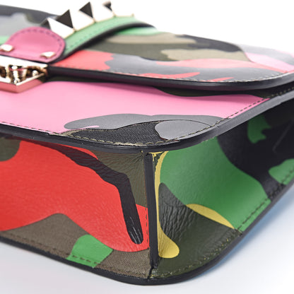 Valentino Garavani Nappa Canvas Camouflage Medium Glam Lock Rockstud Flap Multicolor 12 of 14