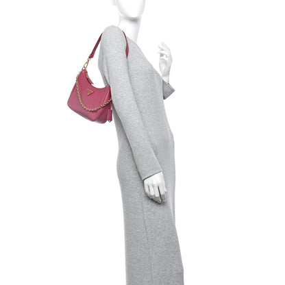 Prada Saffiano Lux Mini Re-Edition Shoulder Bag Bruyere 2 of 14