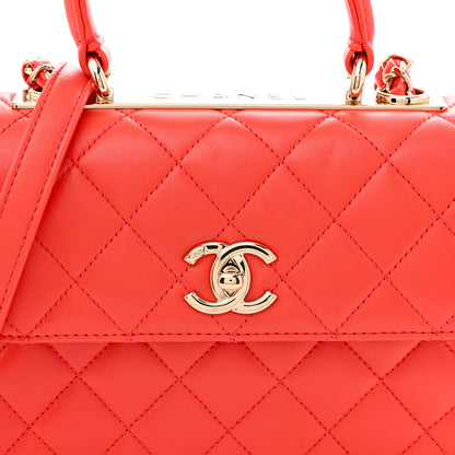 Chanel Lambskin Quilted Mini Trendy CC Dual Handle Flap Bag Dark Orange 8 of 11