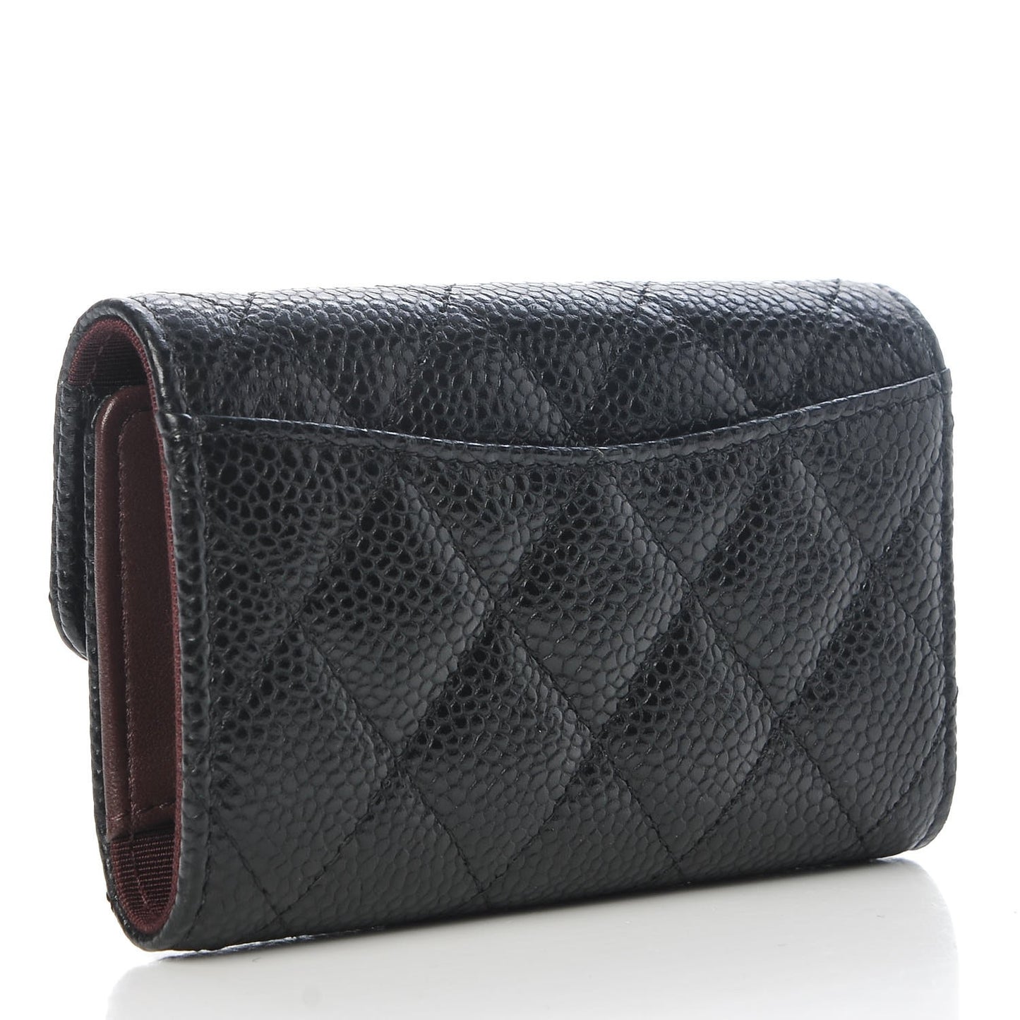 Caviar Quilted 4 Key Holder Black